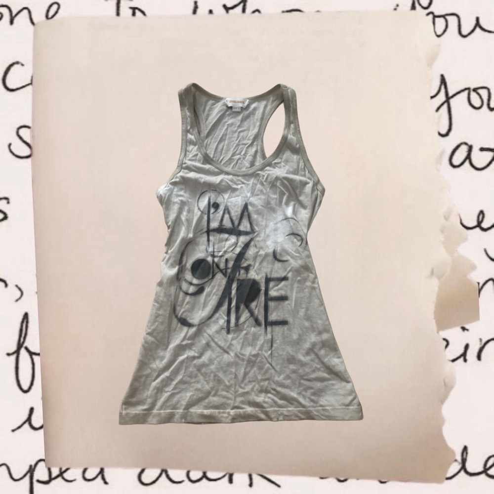 diesel racer back graphic tank top